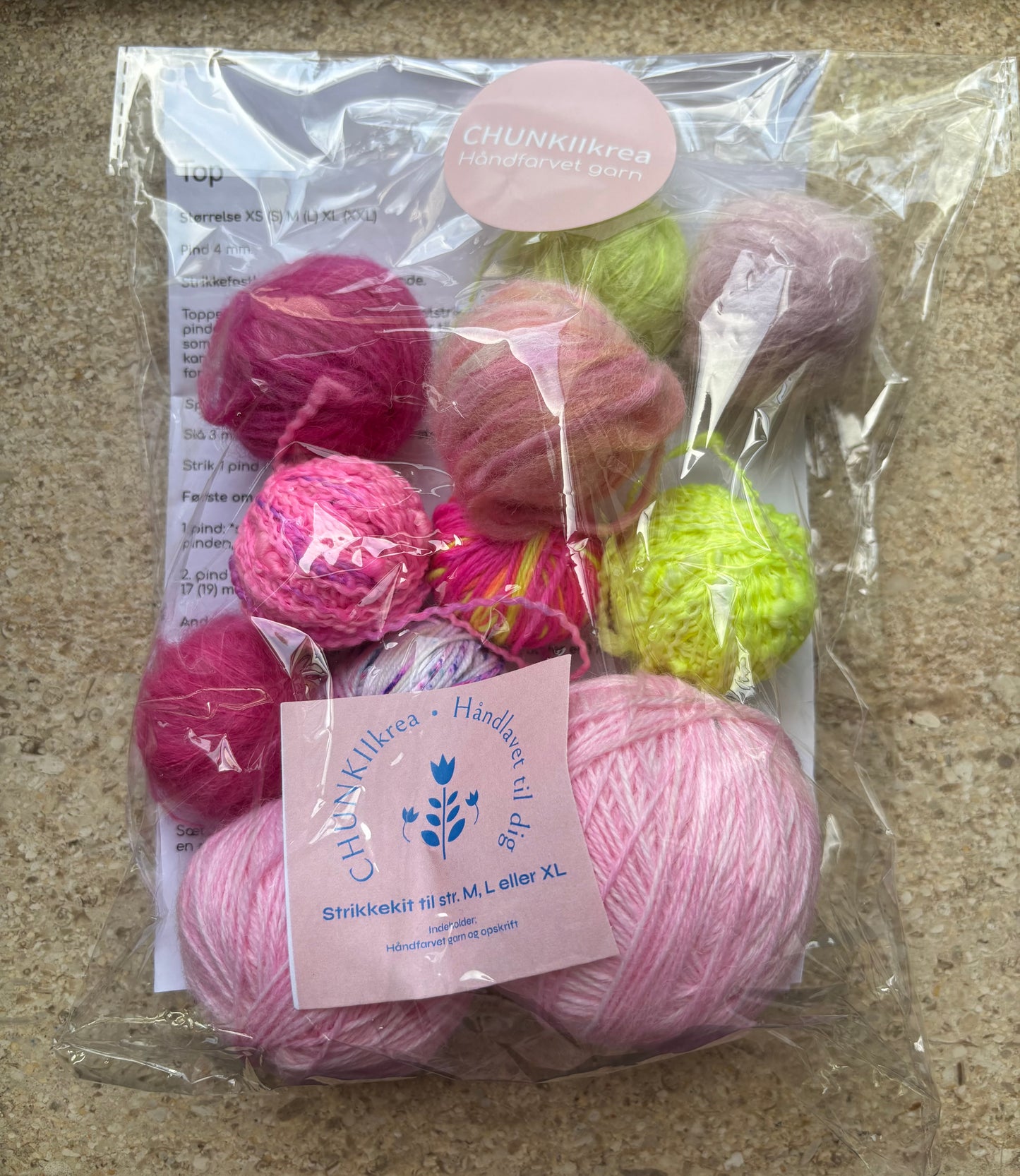 Reste top strikke kit med opskift