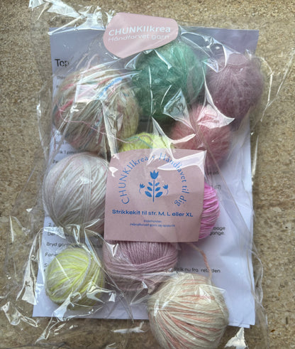 Reste top strikke kit med opskift