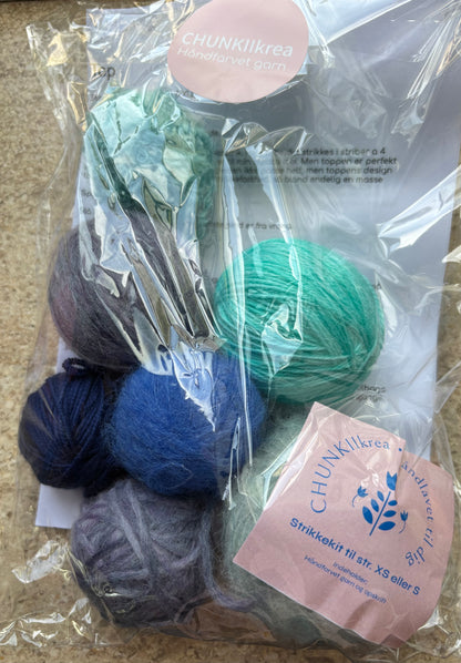 Reste top strikke kit med opskift