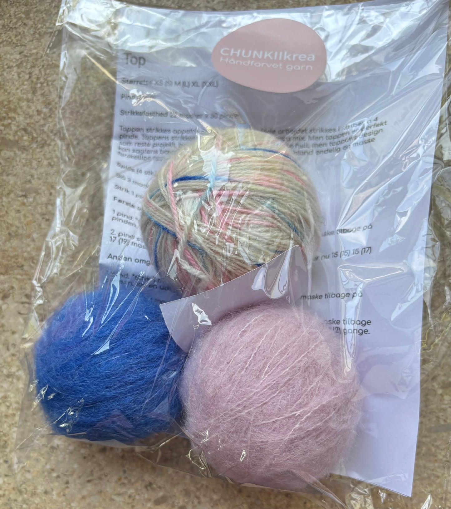 Reste top strikke kit med opskift