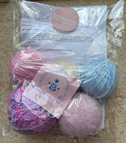 Reste top strikke kit med opskift