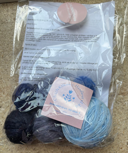 Reste top strikke kit med opskift