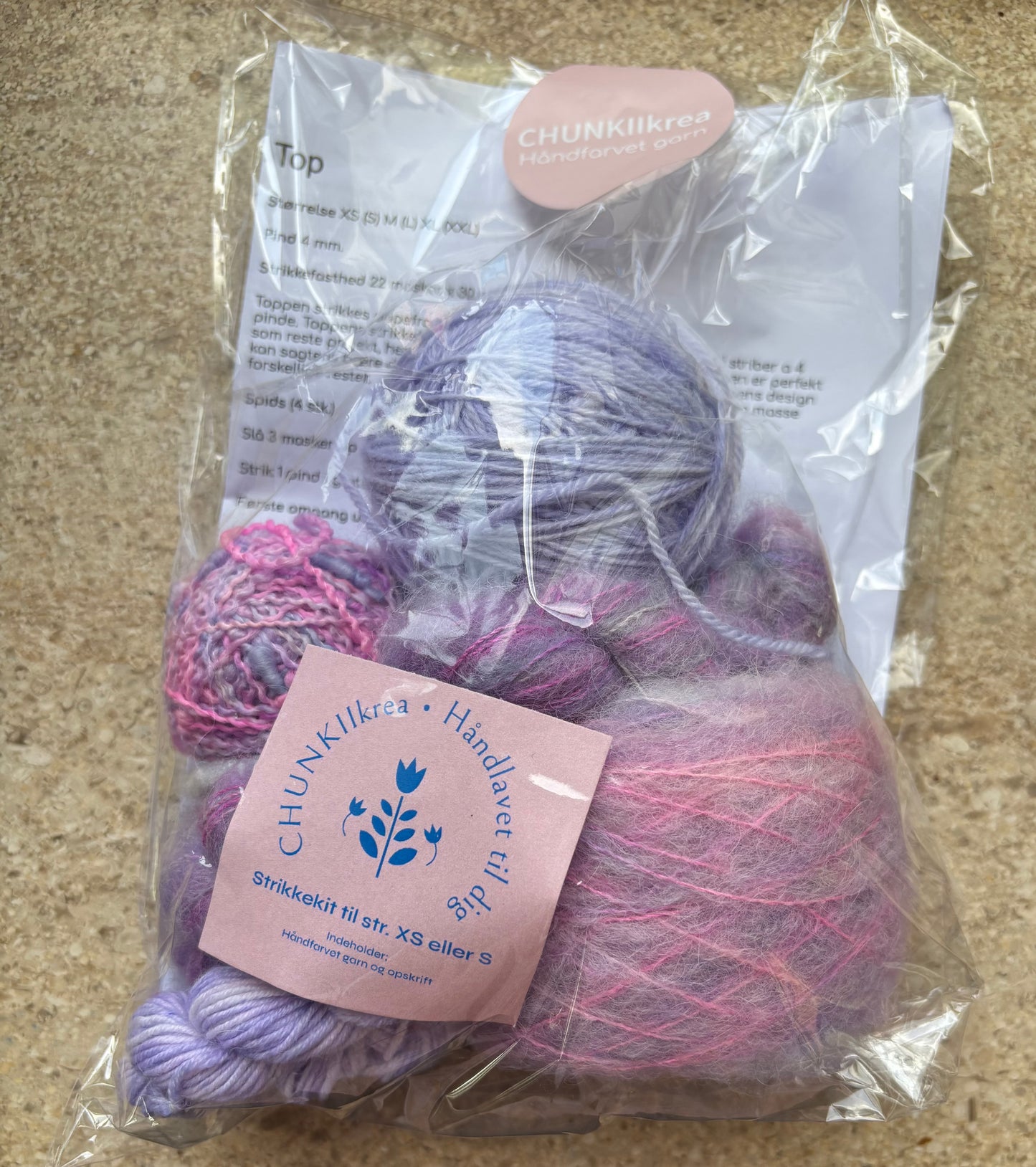 Reste top strikke kit med opskift