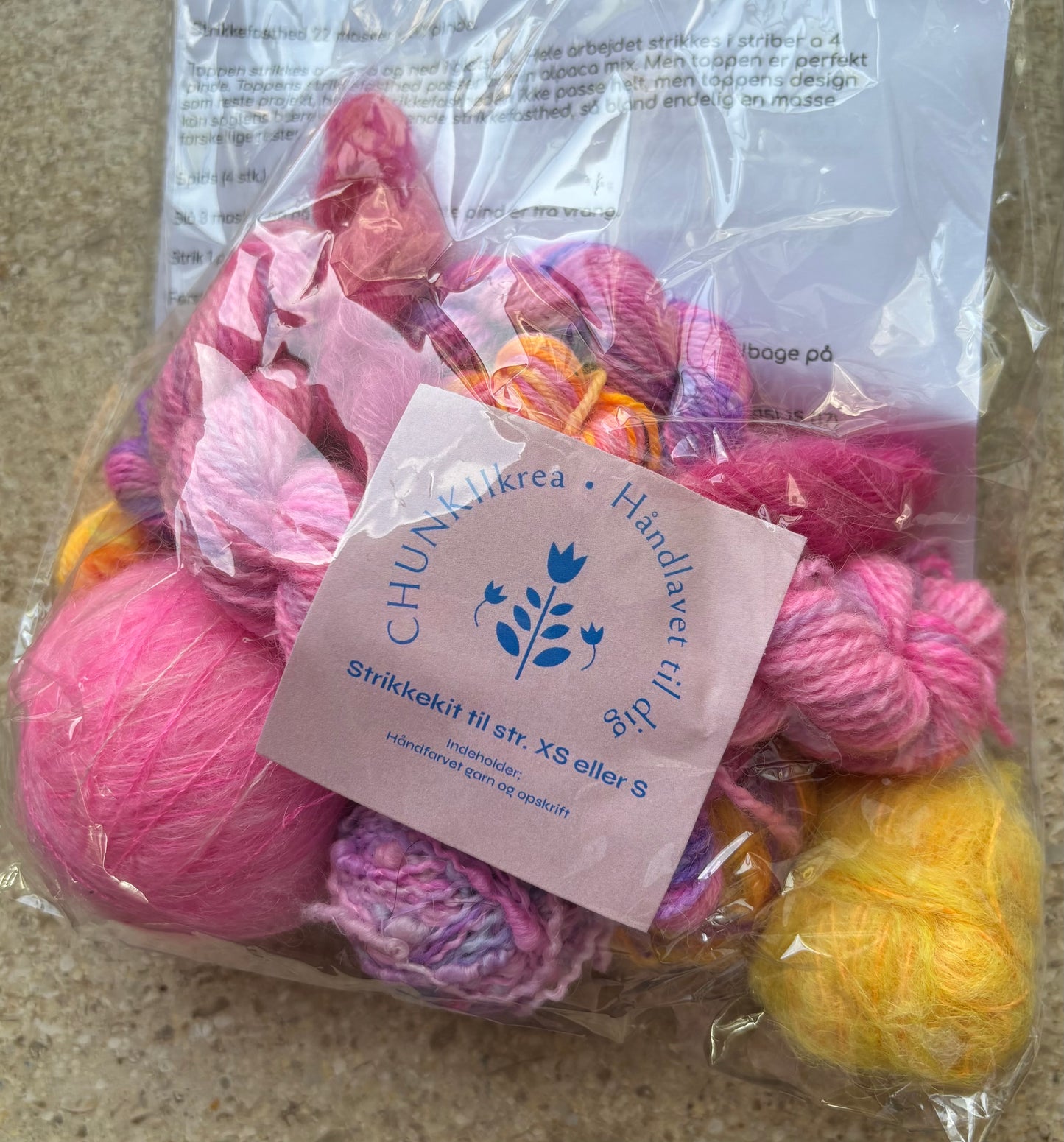 Reste top strikke kit med opskift