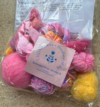 Reste top strikke kit med opskift