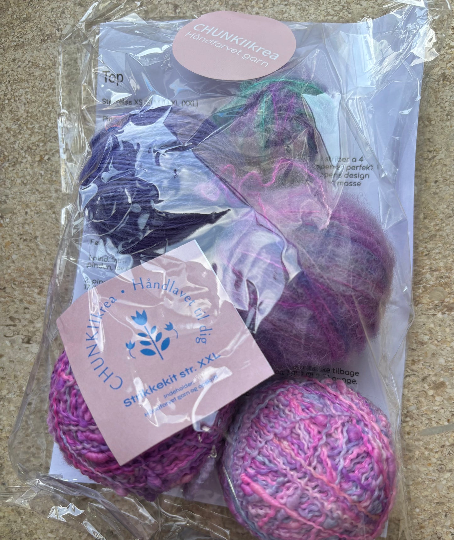 Reste top strikke kit med opskift