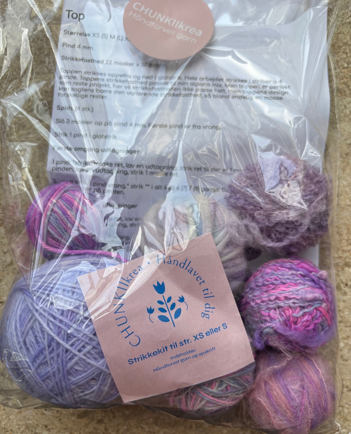 Reste top strikke kit med opskift