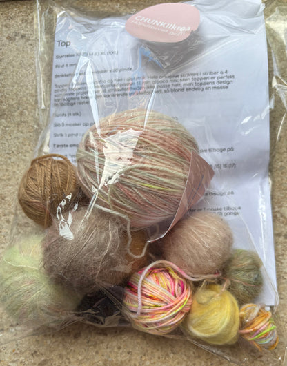 Reste top strikke kit med opskift